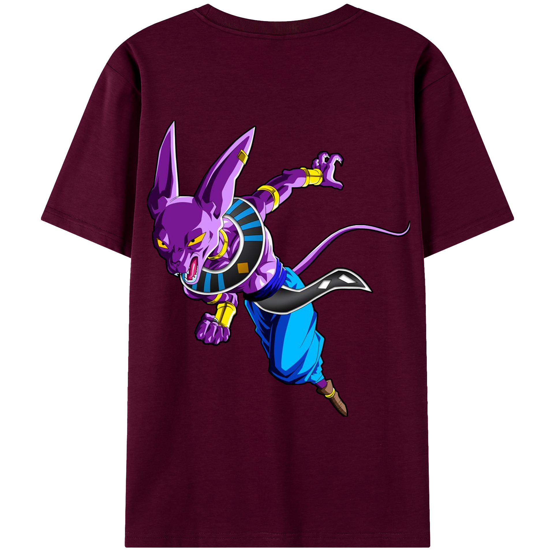 （画像用） ドラゴンボール ビルス 破壊神ビルス DRAGON BALL Beerus Birusu レディース半袖Tシャツ(バックプリント)